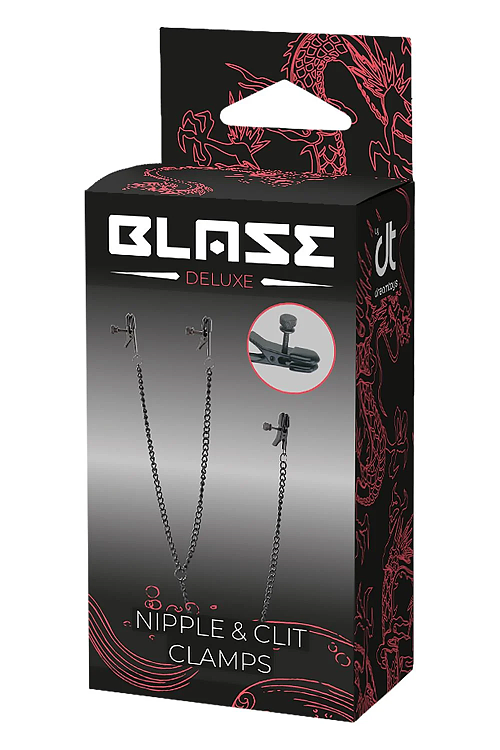 Dream Toys Blaze Deluxe Nipple & Clit Clamps, Σφιγκτήρες Θηλών και Κλειτορίδας, Black