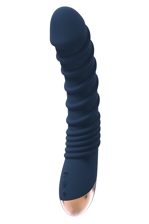 Dream Toys Goddess Collection Aeolus, Liquid Silicone Vibrator & Heating function, Θερμαινόμενος Δονητής Σιλικόνης, 21cm, Blue