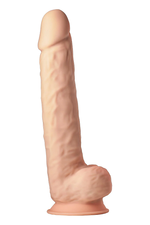 Dream Toys Real Love, Dual Density XXL Hyperrealistic Dildo, Thermoreactive, Suction Cup Base, 38cm, Flesh