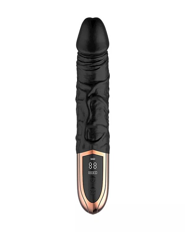 SMD Wet Mess, Realistic Vibrator Dildo 23cm Ρεαλιστικός Δονητής Σιλικόνης με Οθόνη LED, Black