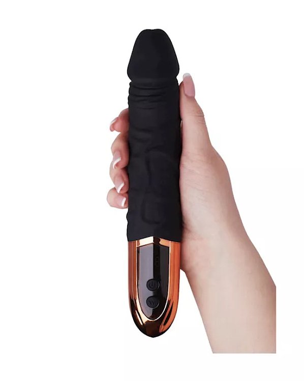 SMD Wet Mess, Realistic Vibrator Dildo 23cm Ρεαλιστικός Δονητής Σιλικόνης με Οθόνη LED, Black