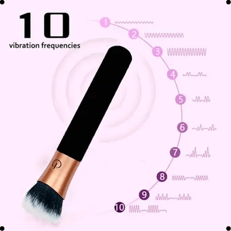 SMD MakeUp Brush Stealth Vibrator, G-Spot, Clitoral & Nipple Δονητής με 10 Vibrating Modes, 17cm, Black / Gold
