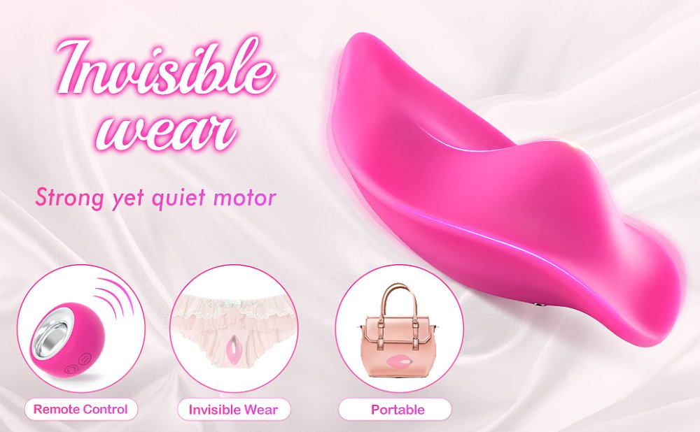 SMD Mini Wearable Clit Vibrator, Wireless Use with Controller, 12 Vibrating Modes, Pink