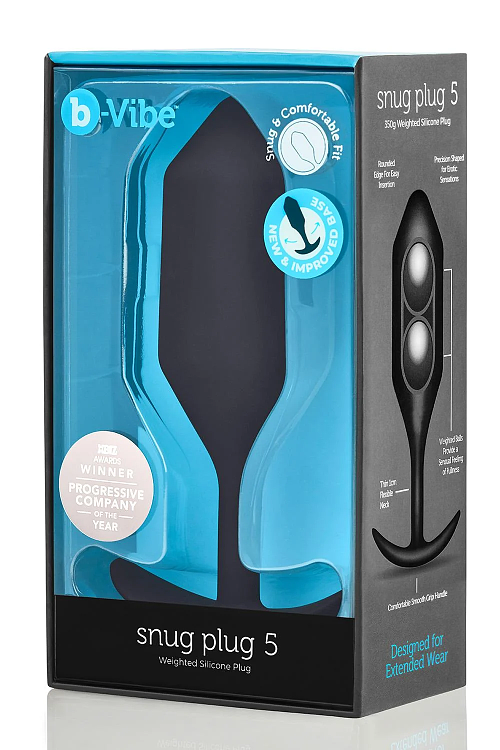 B-Vibe Snug Plug 5 Butt Plug 15cm, Black
