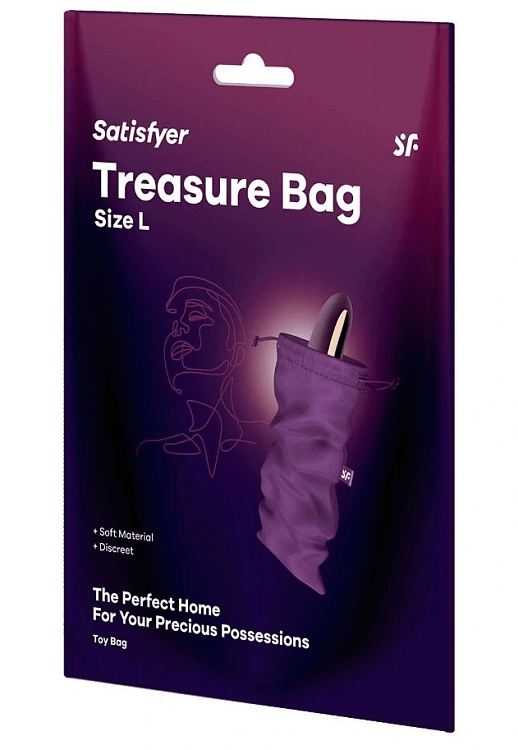 Satisfyer Treasure Bag for Toys, Toy Storage Bag L (26 x 15 cm), Violet