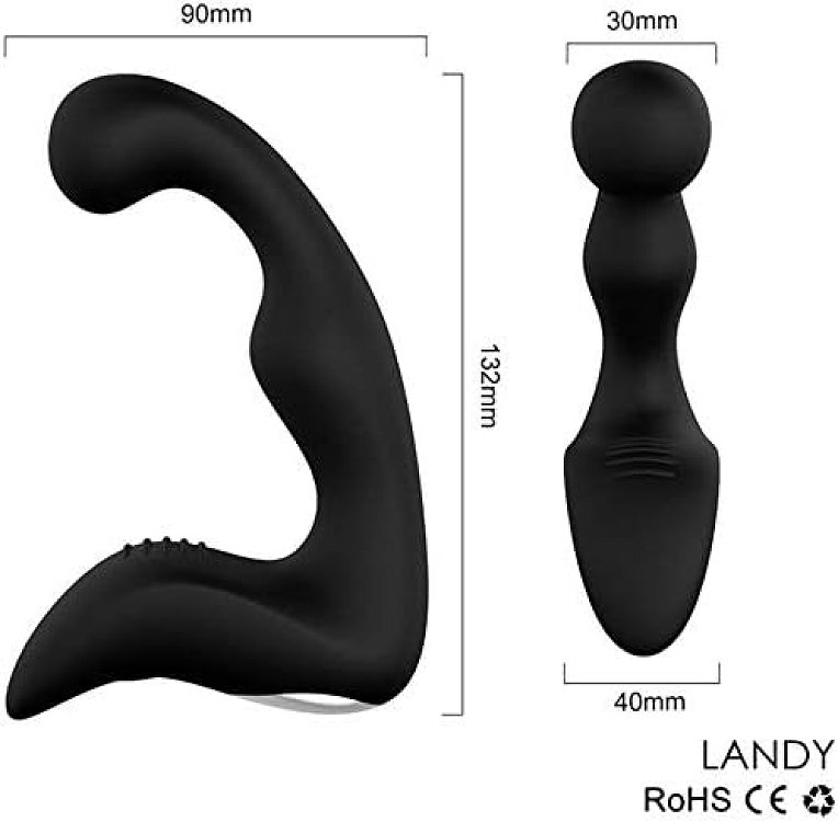 SMD Ballista, Prostate Vibrator with Ball Stimulator 13cm, Δονήτης Προστάτη, Black