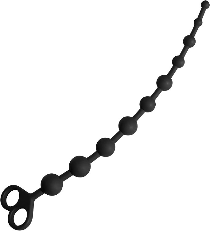 SMD Decimorum, Anal Silicone Chain with 10 Beads, Πρωκτικές Χάντρες Σιλικόνης, Black
