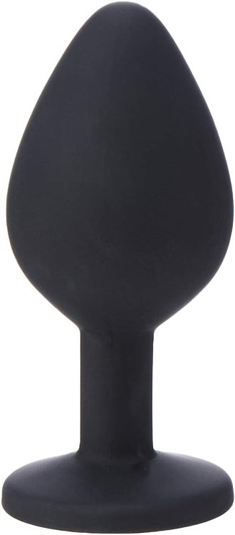 SMD Diamond Silicone Butt plug, Πρωκτική Σφήνα Σιλικόνης, 7cm, Small, Black