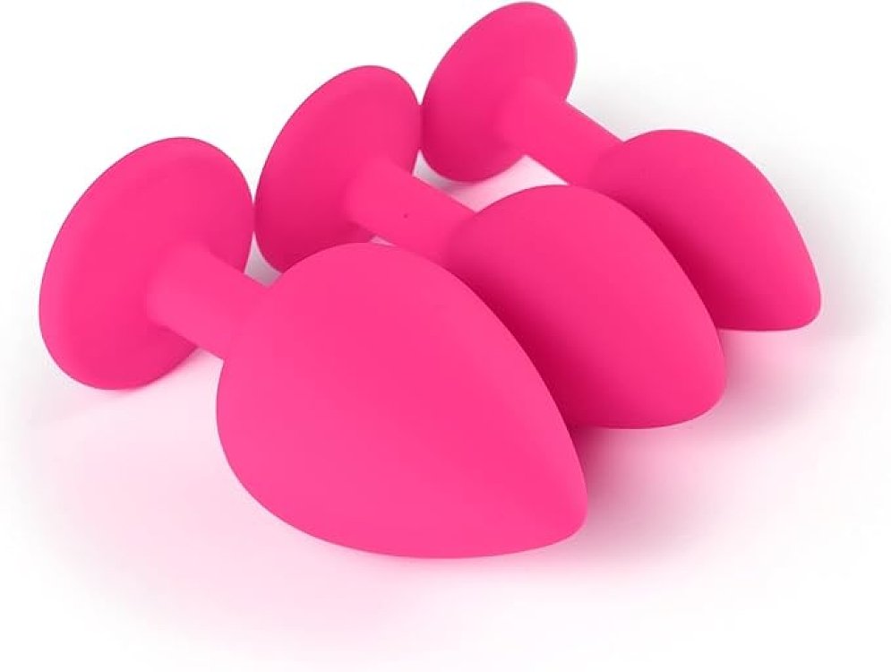 SMD Analyzer Triple Silicone Edition, Πρωκτική Σφήνα Σετ των 3 (S / M / L ), Pink / Silver Diamond