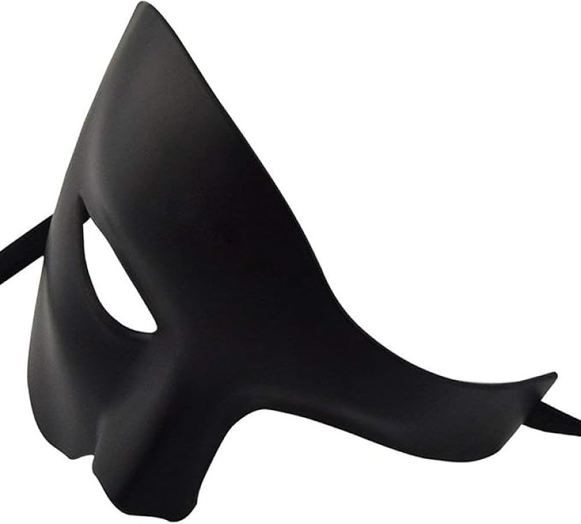 SMD Misterio Black Phantom Roleplay BDSM Mask, Half-Mask Adjustable Design, Unisex, Black