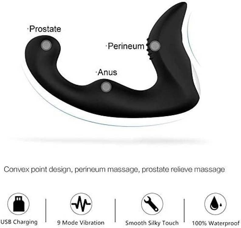 SMD Ballista, Prostate Vibrator with Ball Stimulator 13cm, Δονήτης Προστάτη, Black