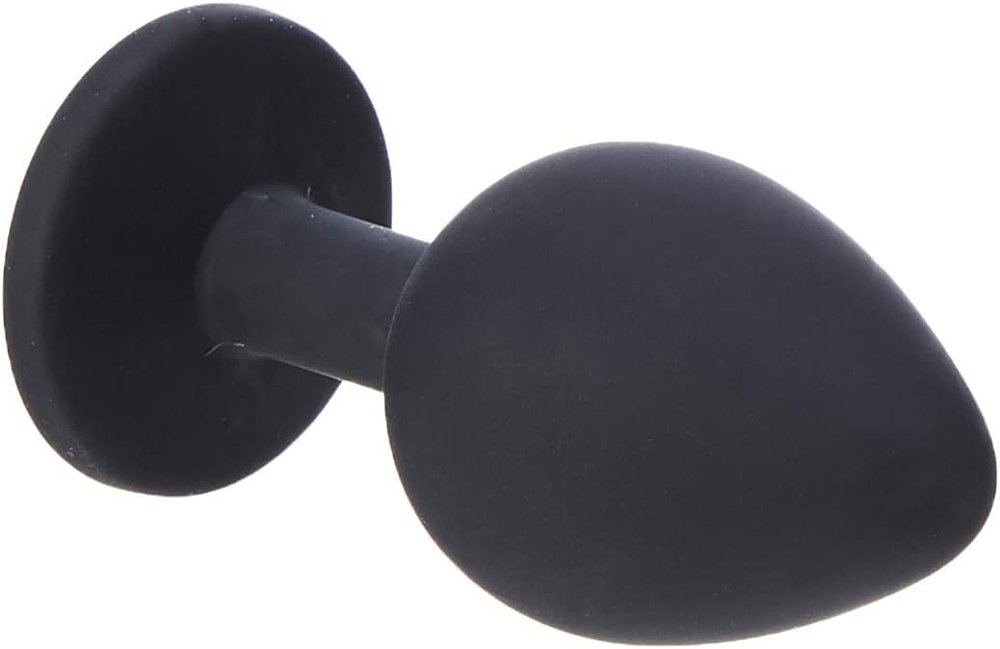 SMD Diamond Silicone Butt plug, Πρωκτική Σφήνα Σιλικόνης, 8cm, Medium, Black