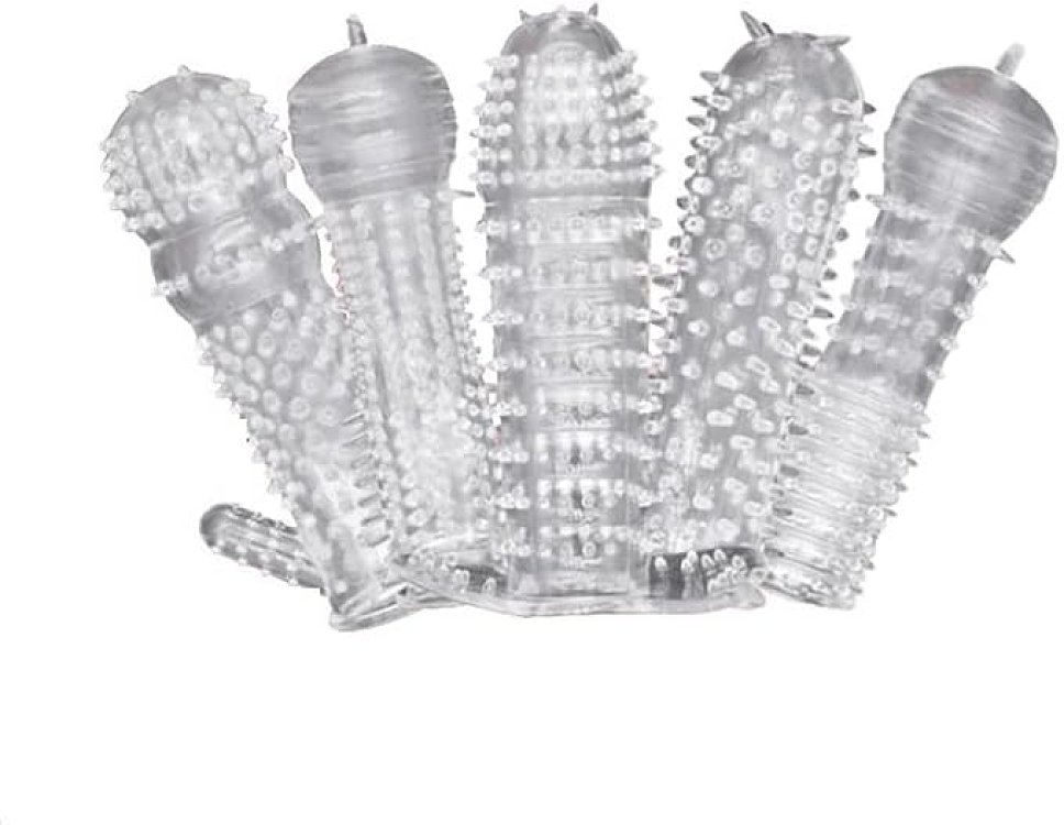 SMD Guardian X, Penis Sleeve With Ribbed Patterns Set of 5, Ανάγλυφες Θήκες Ενίσχυσης Πέους σε Διάφορα Σχήματα, Σετ 5 τμχ