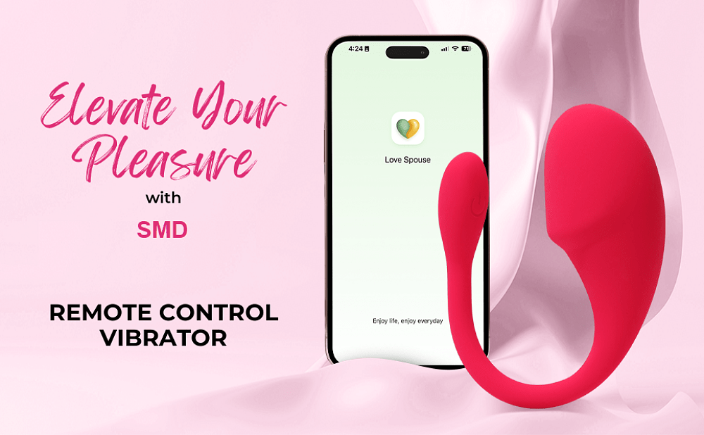 SMD App Controlled Vibrator for Couples, Ασύρματος Κλειτοριδικός Δονητής με Bluetooth για Ζευγάρια, Pink