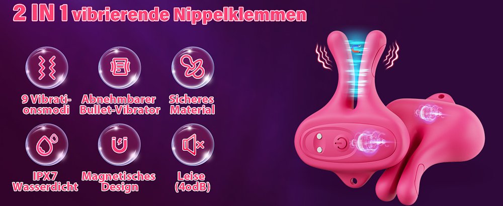SMD Smooth Operator, 2-in-1 Nipple Stimulator & Clitoral Vibrator, Κλειτοριδικός Δονητής & Δονούμενοι Σφιγκτήρες Θηλών, Pink
