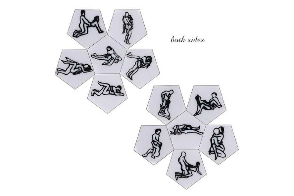 SMD Lucky Lovers Black Dice, Couples Game Intimacy Night Dice with 12 Positions, Ερωτικό Ζάρι για Ζευγάρια με 12 Στάσεις, Black