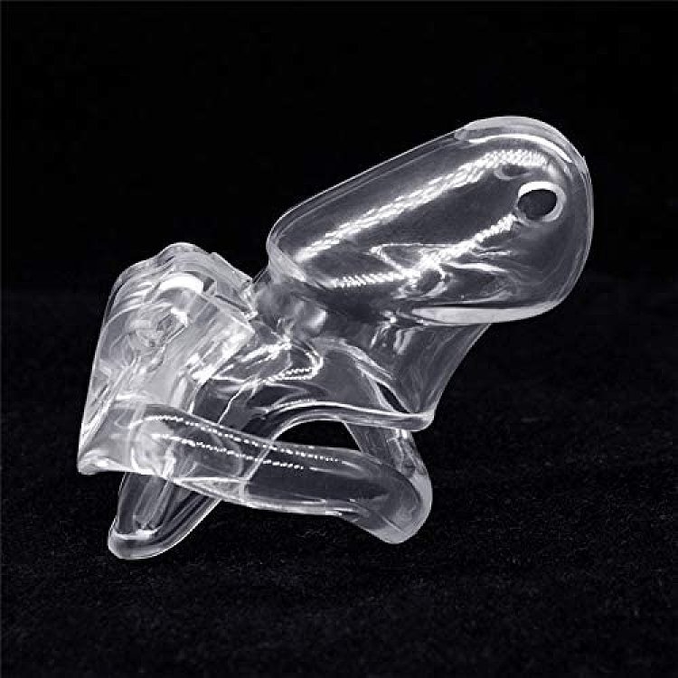 SMD EnCaged, Chastity Male Penis Cage, Adjustable 4 Fits, Hidden Lock & Hollow Design, Transparent