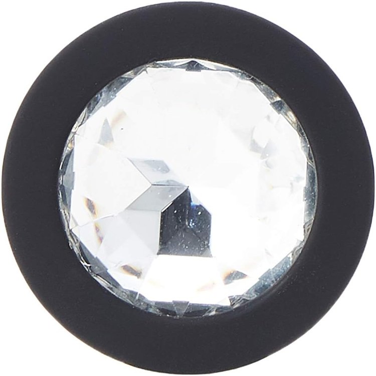 SMD Diamond Silicone Butt plug, Πρωκτική Σφήνα Σιλικόνης, 7cm, Small, Black