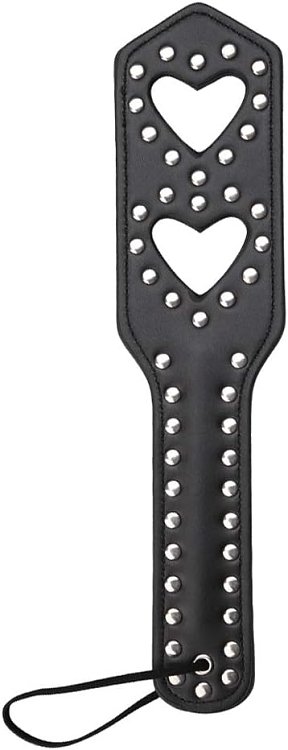 SMD Doit Paddle Studded Hearts 34cm από Vegan Leather, Black