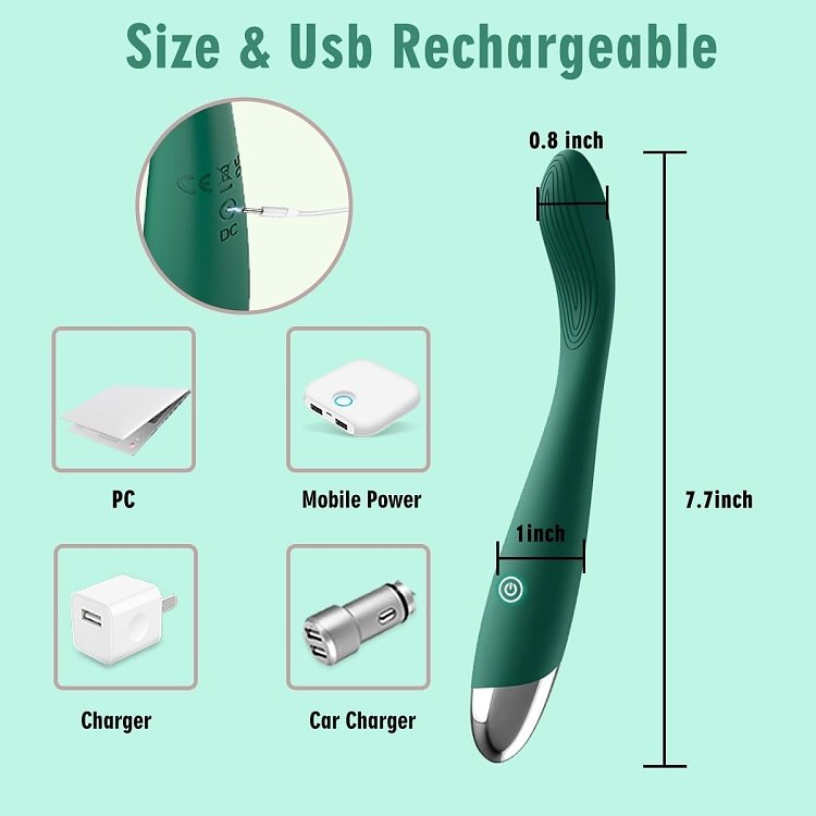 SMD G-Hook, G-Spot Vibrator Bendable με 10 Vibration Modes, Green