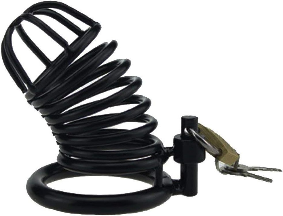 SMD Men Chastity Cage Adjustable Size, Κλουβί Πέους, Black