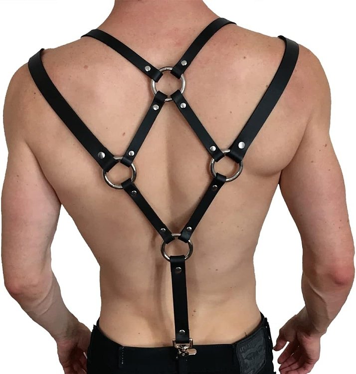 SMD Crossbow, Men's Strap Harness από Vegan Leather, Black