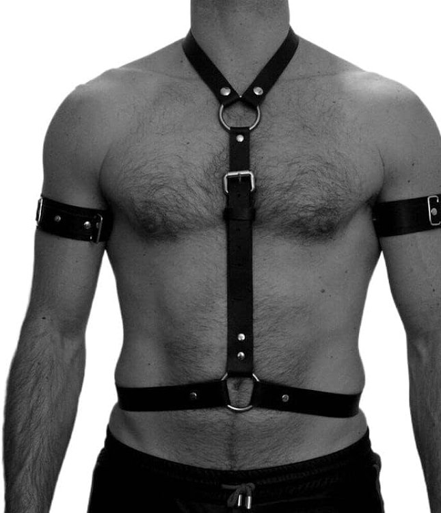 SMD Crossbow, Men's Strap Harness από Vegan Leather, Black