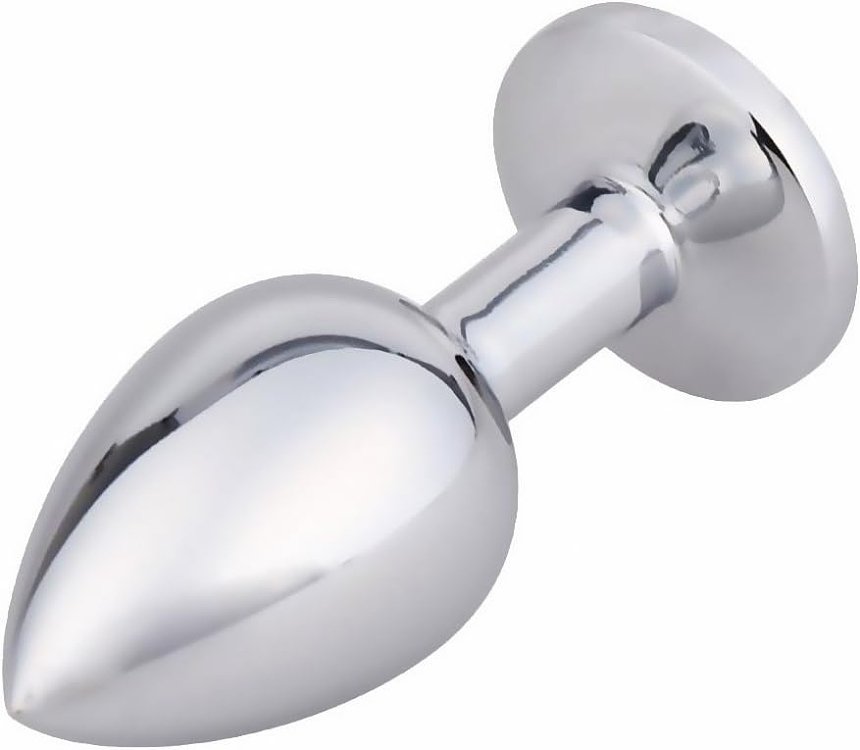 SMD Analyzer Triple, Butt Plug Set, Anal Wedge Set of 3 (S / M / L), Silver / Pink Diamond