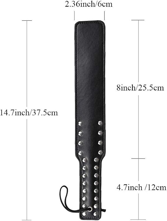 SMD Doit Paddle Studded 37cm from Vegan Leather, Black