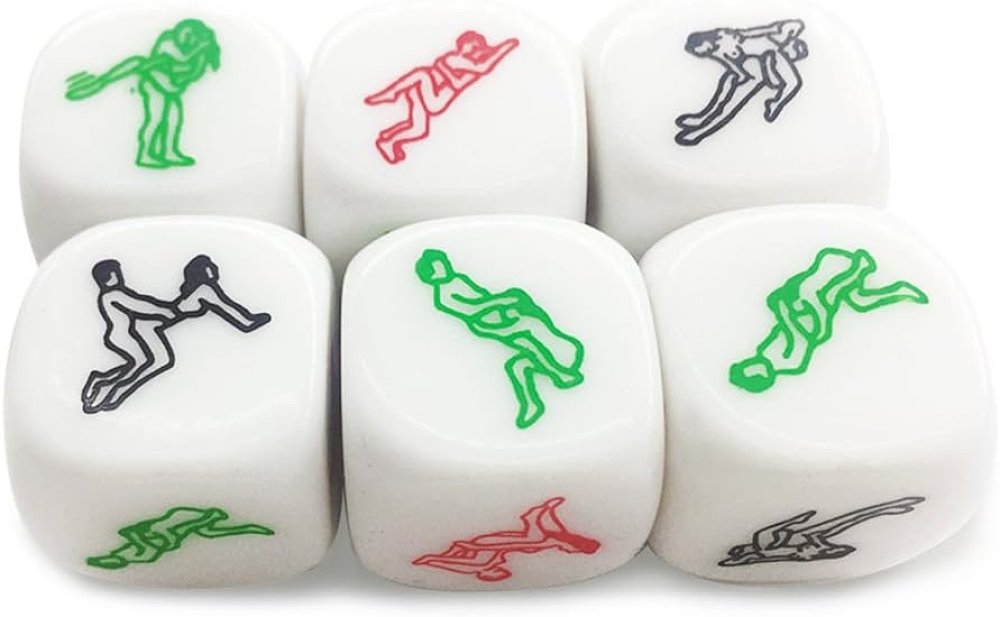 SMD Lucky Lovers White Dice, Couples Intimacy Game Play Dice With 6 Positions, Ερωτικό Ζάρι για Ζευγάρια με 6 Στάσεις, White