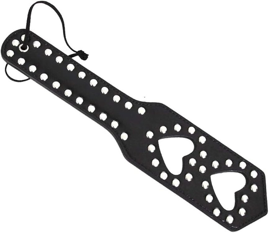 SMD Doit Paddle Studded Hearts 34cm από Vegan Leather, Black