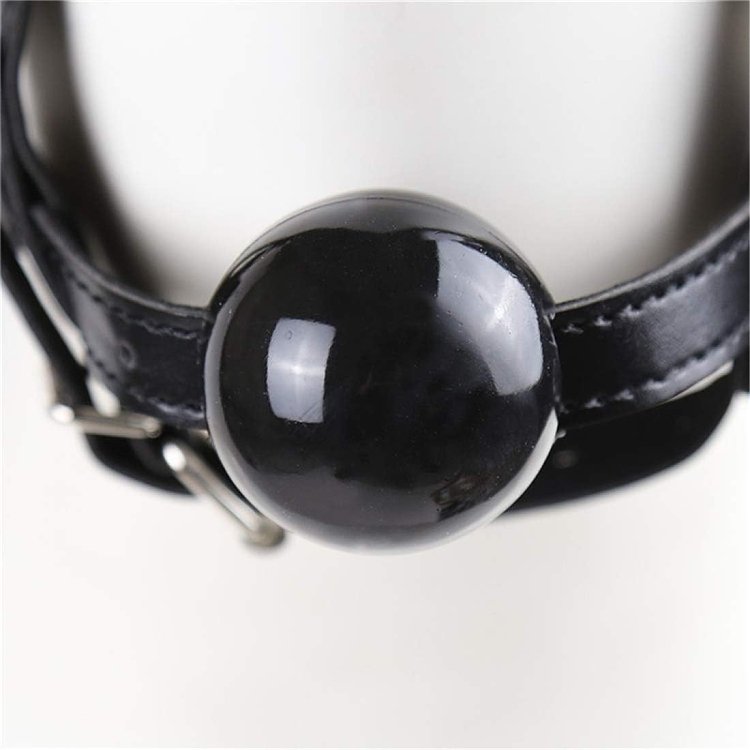 SMD Ballistix, Leather Eye Mask with Ball Mouth Gag, Black