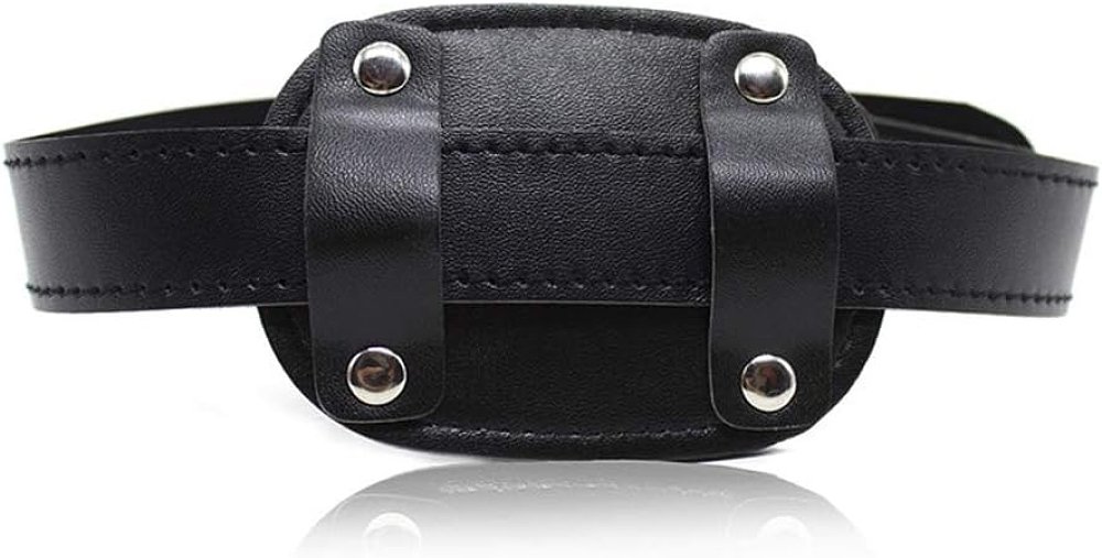 SMD Lockable Mouth Gag Dildo, Δερμάτινη Ζώνη με Φίμωτρο, Black