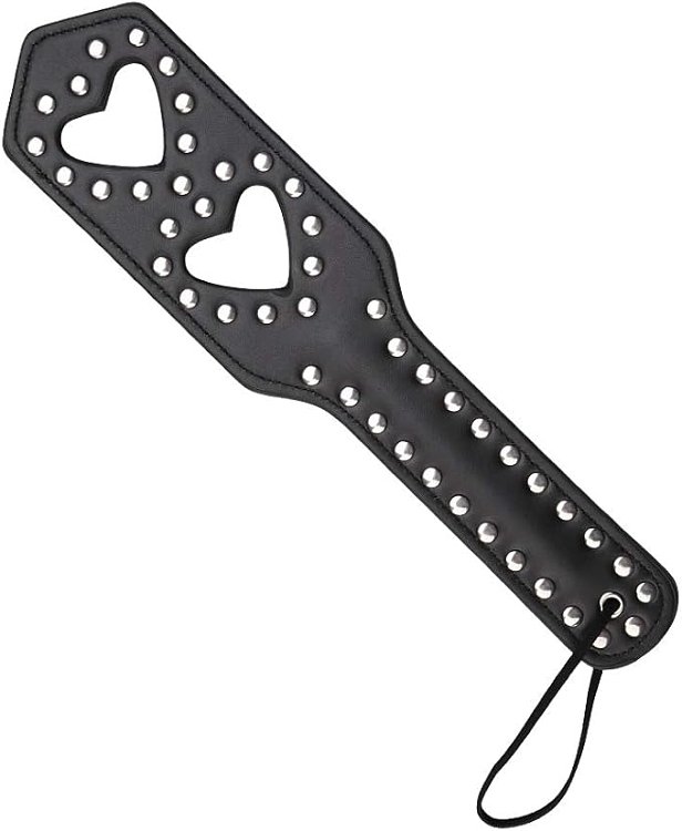 SMD Doit Paddle Studded Hearts 34cm από Vegan Leather, Black