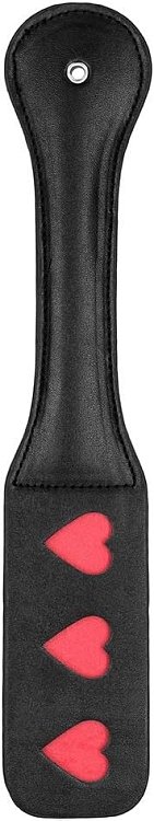 Shots Ouch! Paddle Hearts, by Vegan Leather, Black