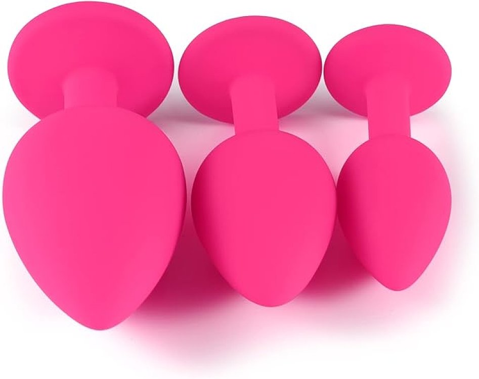 SMD Analyzer Triple Silicone Edition, Πρωκτική Σφήνα Σετ των 3 (S / M / L ), Pink / Silver Diamond