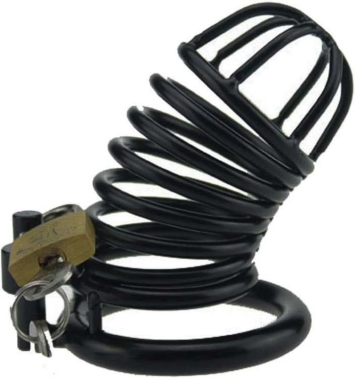 SMD Men Chastity Cage Adjustable Size, Κλουβί Πέους, Black