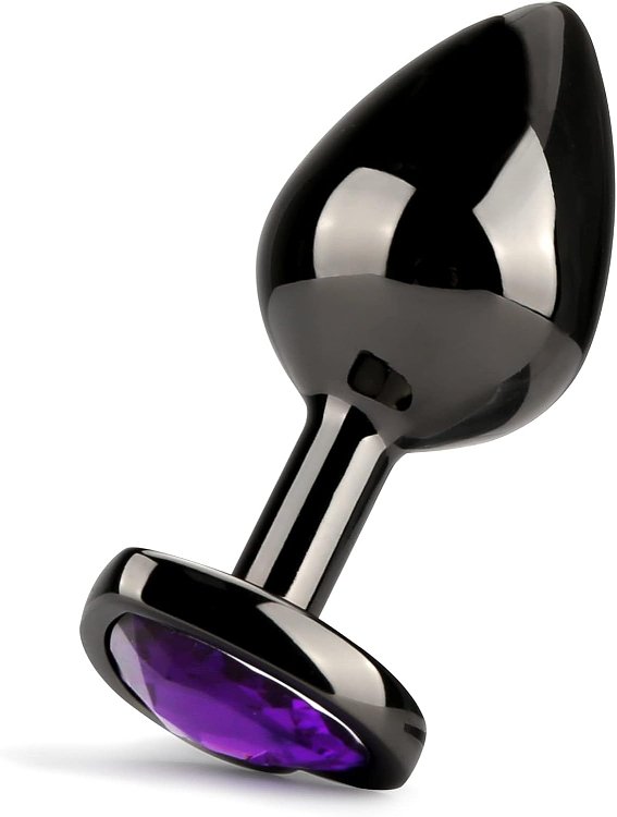 SMD Analyzer Triple, Butt Plug Set, Πρωκτική Σφήνα Σετ των 3 (S / M / L ), Black / Purple Heart