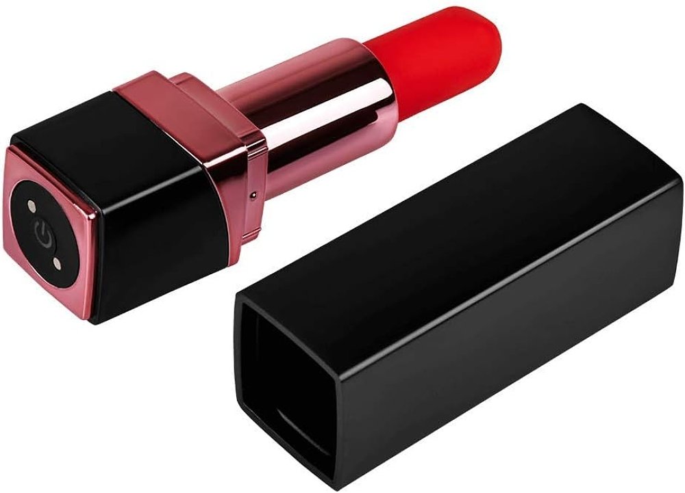 SMD Lipstick Stealthy Vibrator for Clitoral G-Spot & Anal Stimulation, Pocket Δονητής Κραγιόν με 10 Δονήσεις, Black/Red