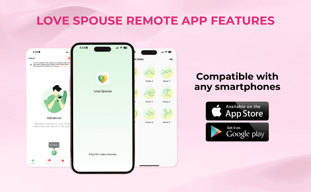 SMD App Controlled Vibrator for Couples, Ασύρματος Κλειτοριδικός Δονητής με Bluetooth για Ζευγάρια, Pink