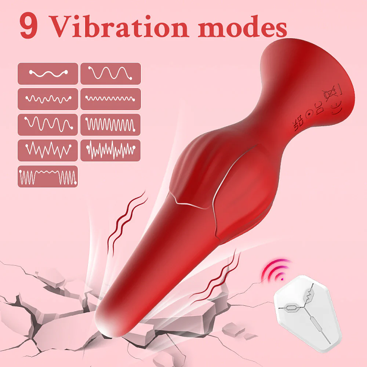 SMD The Smart Plug, App Controlled Butt Plug Vibrator, Πρωκτική Σφήνα με Δόνηση με Χειρισμό μέσω Κινητού & Remote, Red