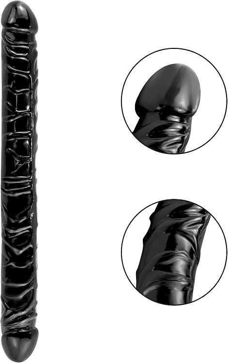 SMD The Dirty Double, Double Edged Realistic Dildo 33cm, Black