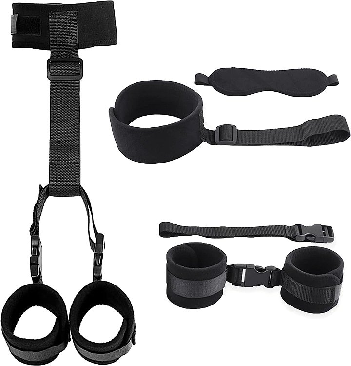 SMD Bond & Blind, BDSM Neck & Hands Restraint System Σετ με Μάσκα, Black