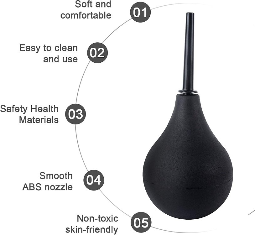 SMD Enema Bulb for Intestinal Cleansing 160ml, Internal Cleansing, Black
