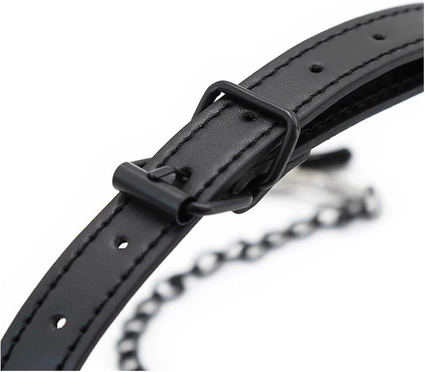 SMD Good Hoe, Mouth Gag with Nipple Clamps, BDSM Set Leather Gag and Nipple Clamps