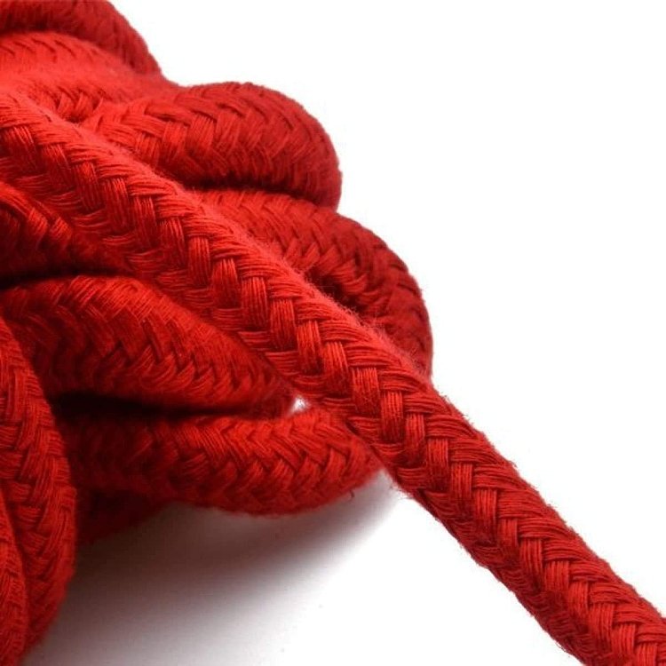 SMD Bow Tie 5m., Σετ των 2τμχ, Hemp Rope with Metal Tip, BDSM Σχοινί Δεσίματος Βαμβακερό, Red