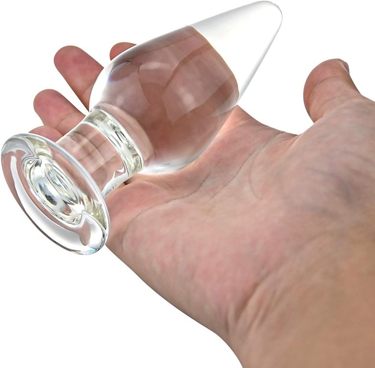 SMD Luxxaa Glass Butt Plug, Πρωκτική Σφήνα M 11.5cm, Transparent