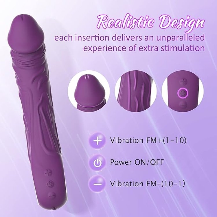 SMD Jumper-O, Realistic Vibrator Dildo 22,1cm Ρεαλιστικός Δονητής, Purple