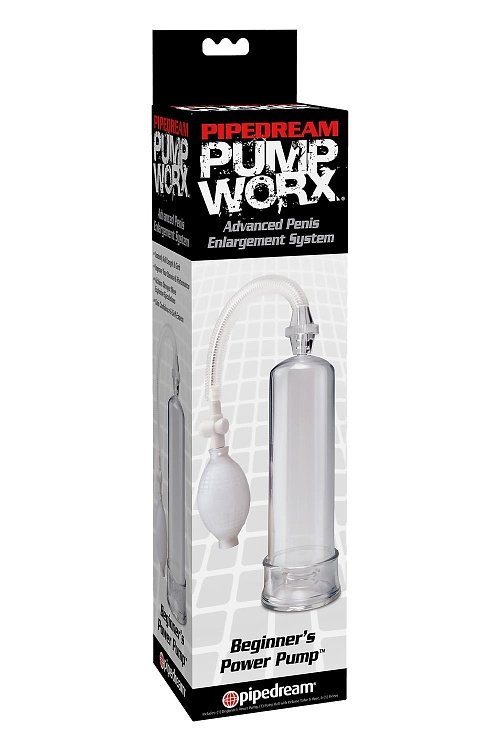 Pipedream Pump Worx Beginner's Power Pump, Τρόμπα Μεγέθυνσης Πέους, White Clear