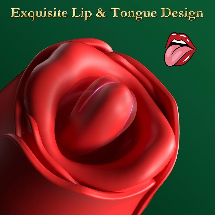 SMD New Sensation, Tongue Vibrator with 360° Rotated Licking Tongue & 8 Licking Modes, Clitoral & Nipple Stimulator, Rosegold